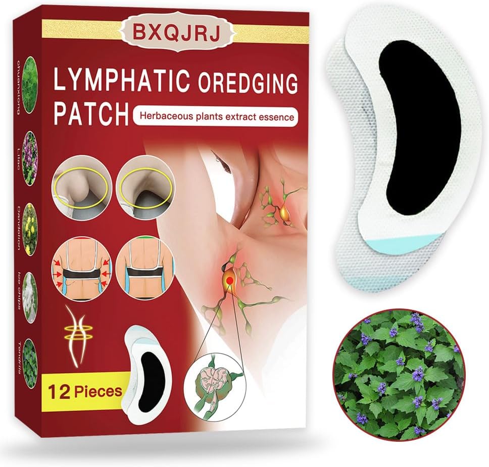Patch di nodi di limph di erbe, Patch di drenaggio linfatico, Patch di cura di limph di erbe, Patch di nodo di linfa di collo per gli uomini e le donne(12)