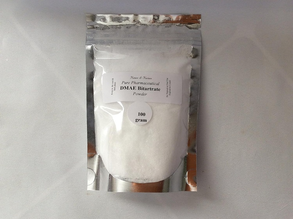 DMAE Bitartrate Powder: Pure (100 grammi) Skin Tightening, Riduzione delle rughe Topical/Oral