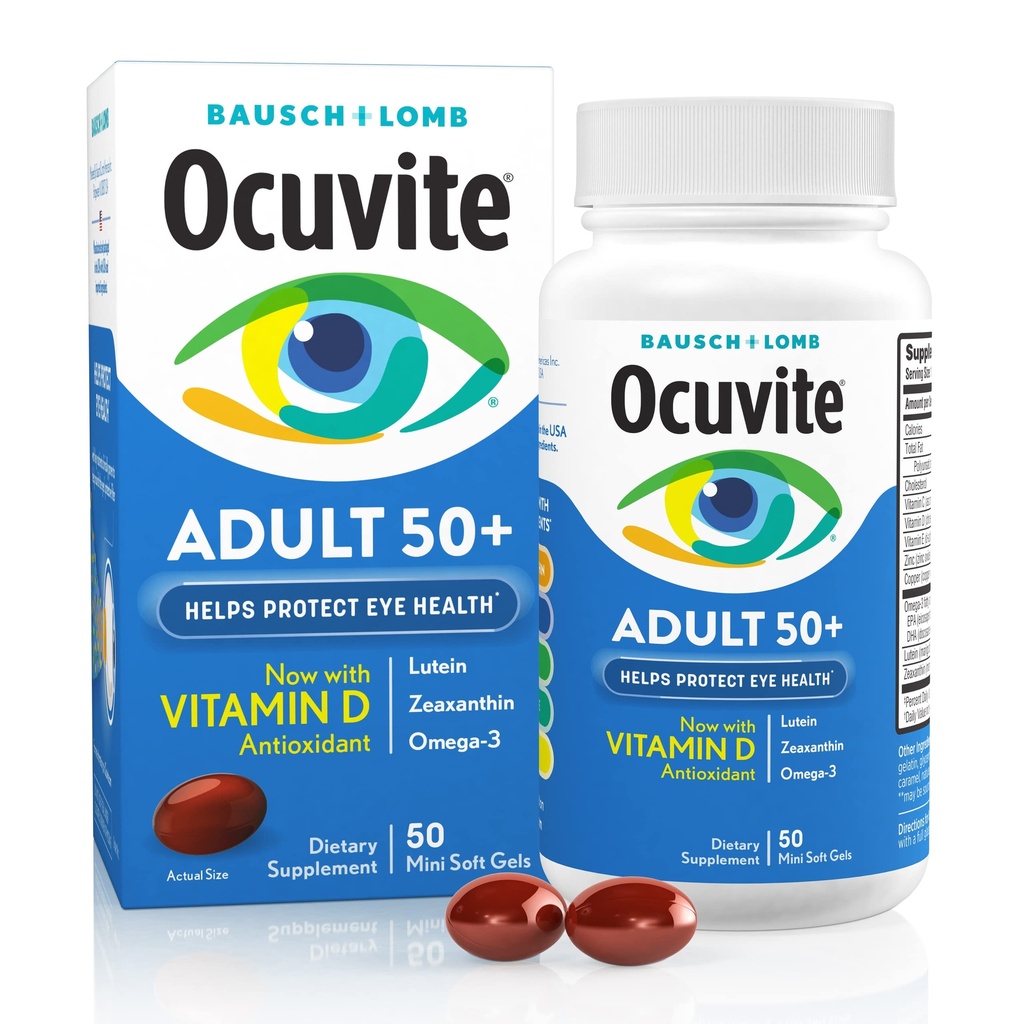 Bausch & Lomb Ocuvite Adulto 50+ Vitamina & Mineral Softgels 50 ea (Pacchetto di 12)