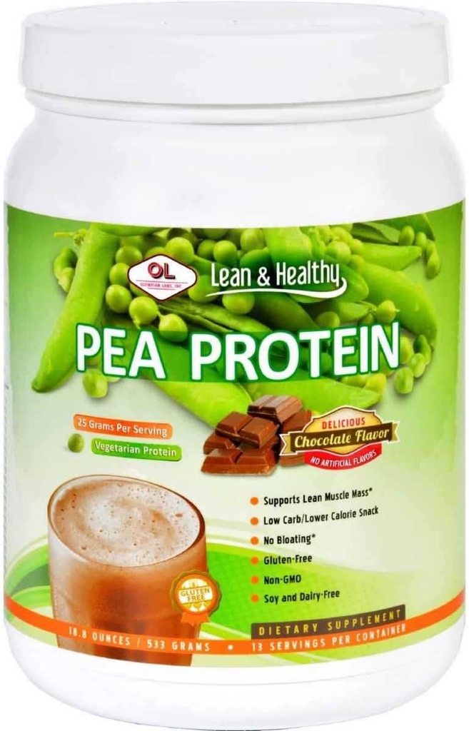Olympian Labs Pea Protein Shake, Cioccolato, Piccolo, 18.8 Ounce