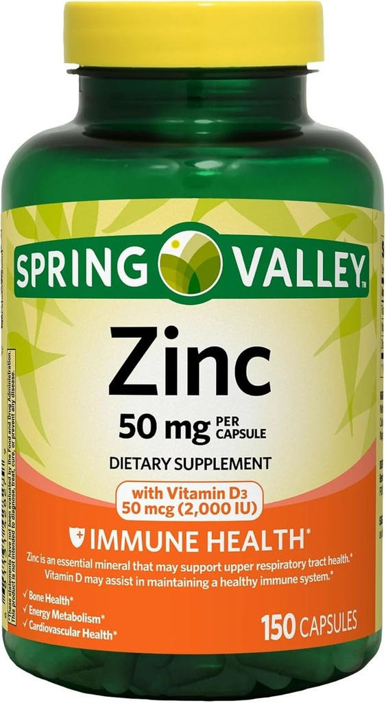 ikj zinco con vitamina D capsule integratore alimentare, 50 mg, 150 conte