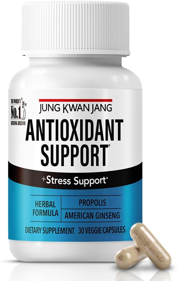 JungKwanJang Antioxidant Support Blend - Aumentare l'immunità e l'energia con Propolis (229mg) e American Ginseng (143mg), 30 capsule per uomini e donne
