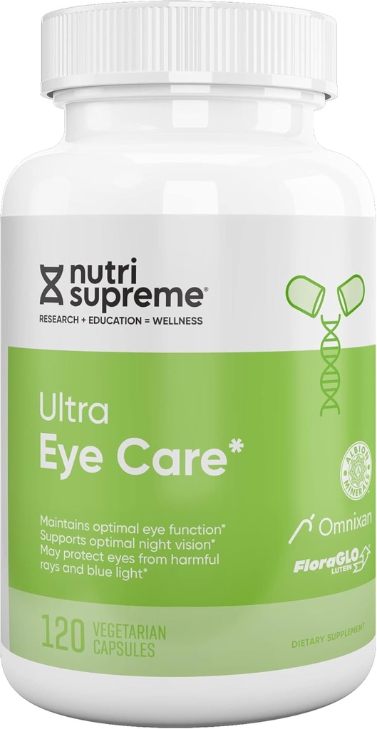 Nutri Supreme Research Ultra Eye Care con Lutein per la salute degli occhi e il benessere, 120 capsule vegetariane, Kosher