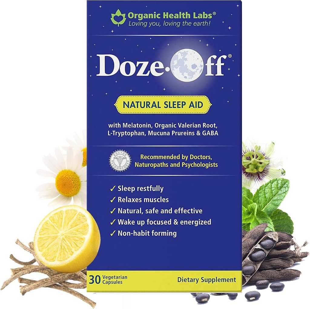 Organic Health Labs Doze-Off Natural Sleep Aid, 30 capsule vegetali