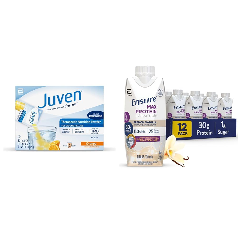 Polvere di miscela di bevanda di nutrizione terapeutica per la guarigione dei feriti, 30 conte + Assicurare la Shake di nutrizione delle proteine, Vanilla francese, 12 Pack