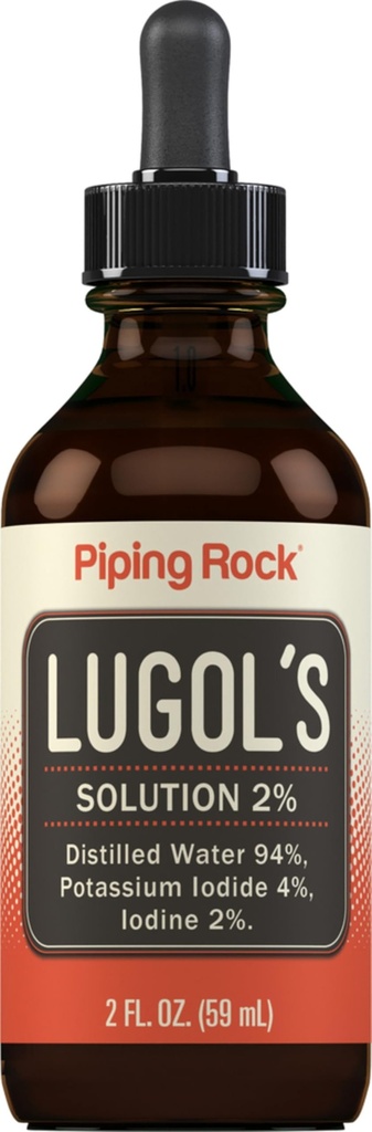Lugols Iodine Gocce 2% 2 fl oz | Supplemento liquido | Potassium Iodide 4% | by Piping Rock