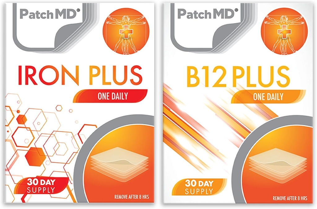 Iron Plus & B12 Plus Topical Patch Bundle - 30 giorni di fornitura