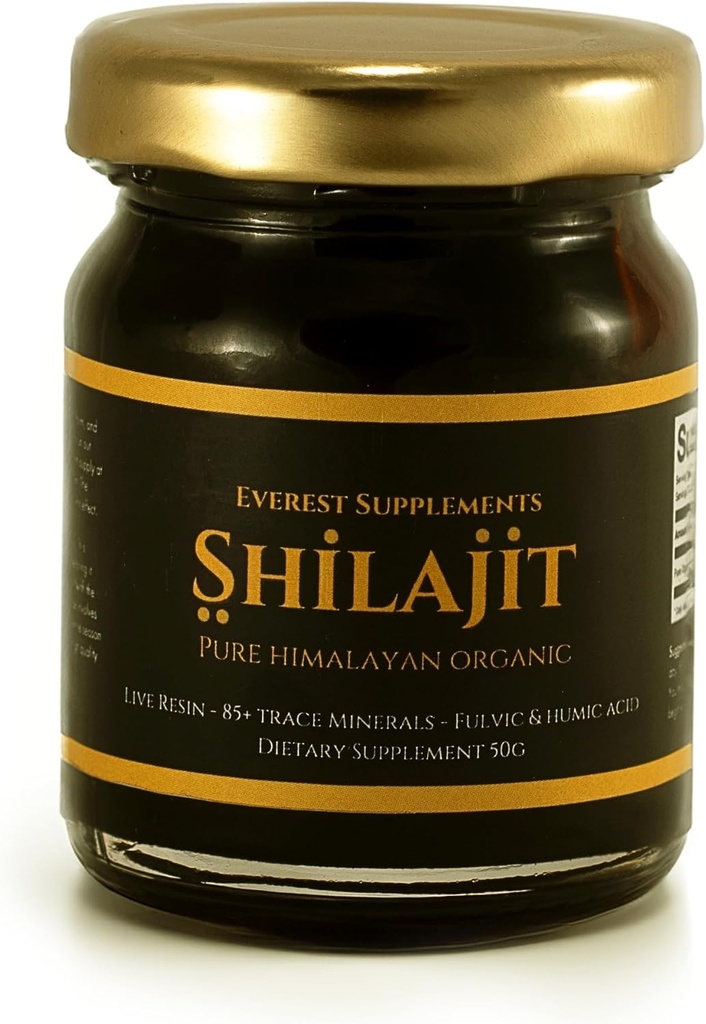 Shilajit Pure Himalayan Organic Shilajit Resina - Shilajit per gli uomini - Gold Grade 500 mg Massima Potenza - 85 Trace Minerals & Fulvic e Humic Acid per il supporto immunitario dell'energia, 30 Grammi (50 Grammi)