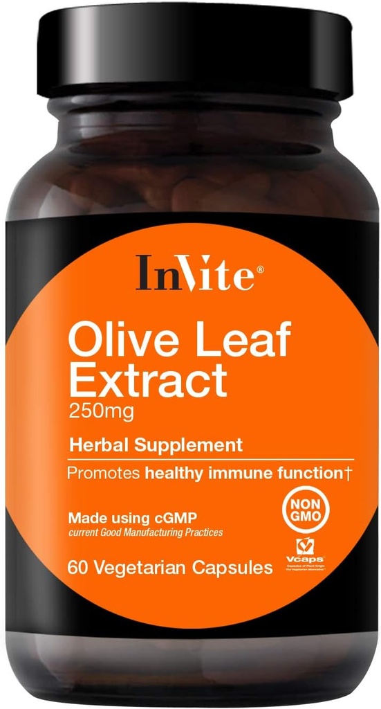 Invite Health Olive Leaf Extract - Fornisce supporto nutrizionale per il sistema immunitario sano - 30 giorni di alimentazione - 60 capsule vegetariane (1)