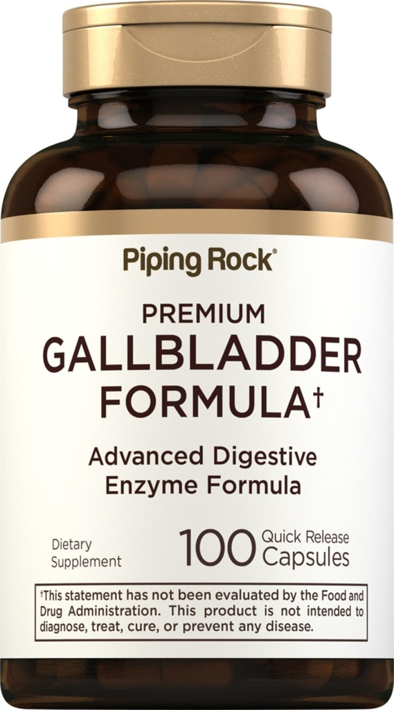 Piping Rock Gallbladder Supplemento | 100 capsule | Advanced Digestive Enzyme Formula completa per uomini e donne | Non-GMO & Gluten Free