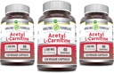 Stupefacente Formulas Acetyl L-Carnitina 1500 Mg per servire Veggie Capsule Supplemento | Non-GMO | Gluten Free | Made in USA | Adatto per vegetariani (120 Conte) | Confezione di 3