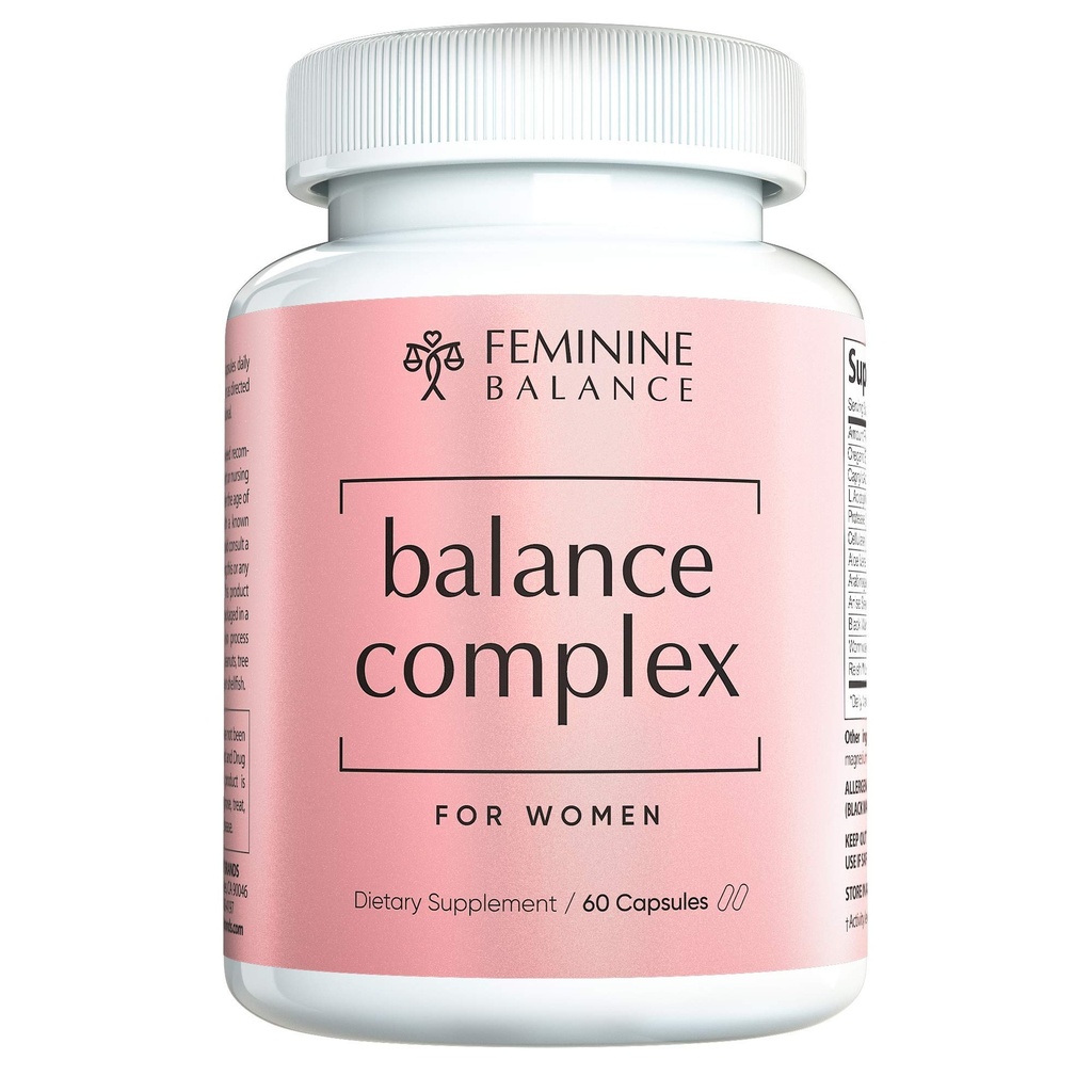 Balance Complex 17-in-1 Salute vaginale 100 miliardi di probiotici per le donne pH Balance con mirtillo e D-Mannose | Promuovere la salute del tratto urinario per l'odore vaginale e la flora vaginale, 60 capsule