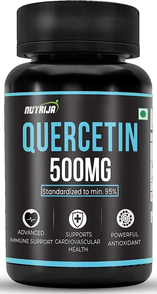 Capsule Quercetin 500mg - Standardizzati al 95% | Supplemento altamente purificato e biodisponibile | Bio-flavonoidi naturali & potenti antiossidanti (30 capsule)