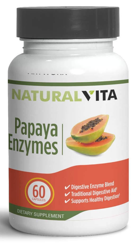 Vita naturale Generico Papaya Enzymes, Digestive Treatment Aid with Enzyme Blend, Dietary Supplement, Nourish Your Gut with Our Papaya Enzyme Blend for Digestive Harmony and Well-Being.