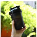CHNLML Protein Shaker Bottle 400ML/16Oz w. Shaker Ball per Protein Shake, Shaker Bottiglia con Mixing Ball, Leak-Proof, BPA-Free, per Gym, Workout, Juice Mixer (Black/Black Body, 16Oz-400ML-1Bottle)