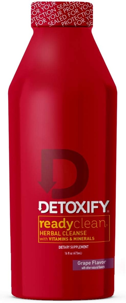 Detoxify – Cleanse di erbe pulito pronto – Uva – 16 oz – Bevanda di disintossicazione di erbe formulata – Estratto di semi di cardo di latte & estratto di radice di Burdock – Sticker Plus