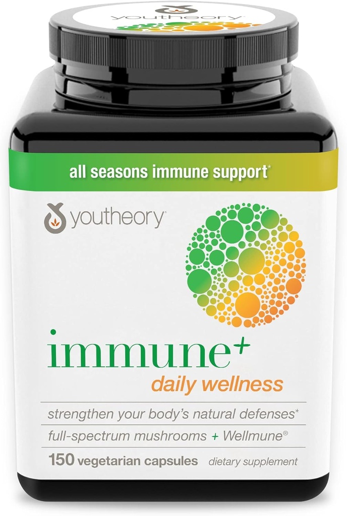 Teteoria Immune+ Benessere giornaliero- Funghi organici- Beta Glucan- Vitamina C, D3 & Zinc 150 Caps vegetariani