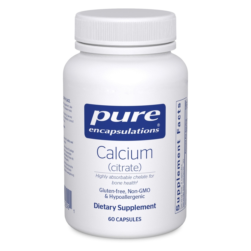 Calcium (Citrate) - Supplemento per Bone, Teeth, Colon e Cardiovascular Health Support* - con Citrato di Calcio Premium - 60 capsule