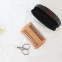 Cuscinetto Grooming Kit, Set per la cura del cuscinetto, Kit per ginocchiere da uomo, Kit per la guarnizione del cuscinetto, Spazzola naturale per il Bristle e Pettine per gli uomini - Doppio Azione Grooming per Cuscinetti e Mustaches
