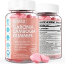 Zucchero Garcinia Cambogia Gummies 1000mg 95% HCA con L-Carnitina, chetone del lampone, cromo, chicco di caffè verde per il metabolismo, aumento di energia, 100% estratto organico, Vegan, aroma di fragola 120 Cts