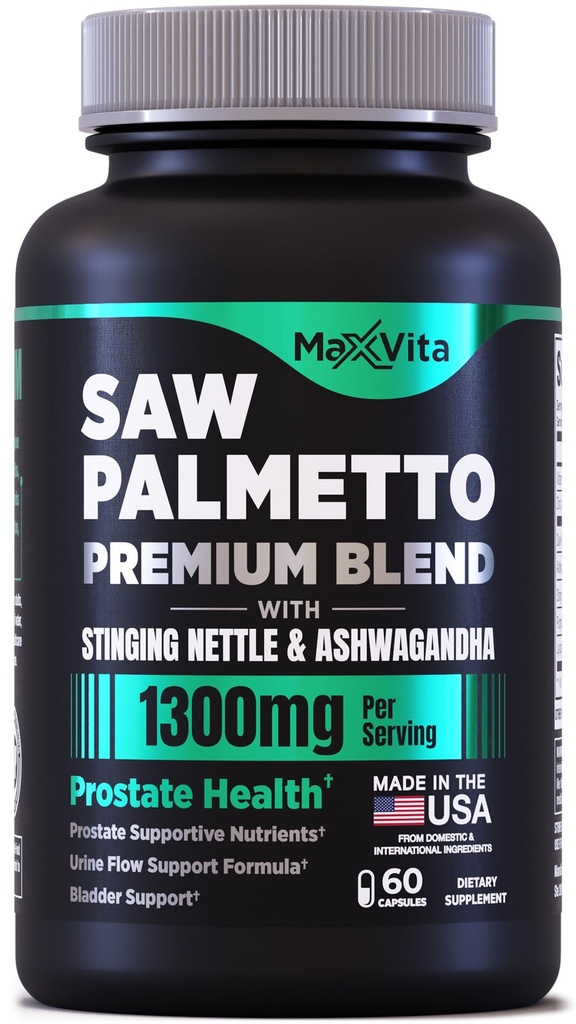 Prostate Premium - Saw Palmetto per gli uomini, Sting Nettle, Ashwagandha, Lycopene, Bladder & Urinary Relief, Prostate Supplement per gli uomini, 60ct