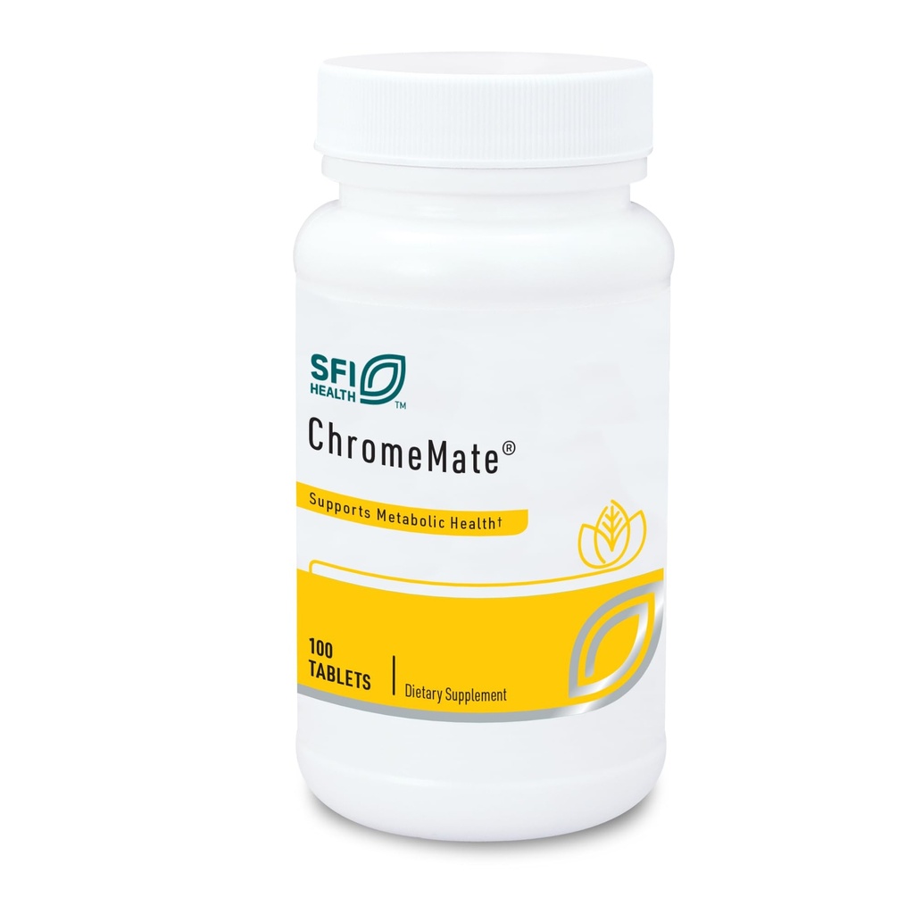 Klaire Labs SFI Health Chromemate - Chromemate Chromium Polynicotinate 200mcg Supplemento - Biodisponibile Forma di Cromo con Niacin - Ipoallergenico (100 compresse)