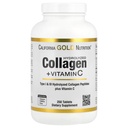 Peptidi del collagene idrolizzato dell'oro della California + supporto della vitamina C per capelli, pelle, unghie, articolazioni, & Bones - con i peptidi del collagene di tipo I & III - senza glutine, non OGM - 250 compresse