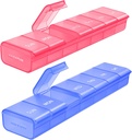 AUVON 2 Pack organizzatore settimanale di pillole, Dual-Color Grande Pill Case Set per Pill Tracking multiplo, Pill Box 7 giorno per viaggio, Pill Container per uso domestico per tenere vitamine, integratori, farmaci