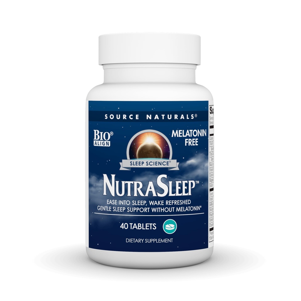 Fonte Naturals NutraSleep, Melatonin-Free Multi-Nutrient & Herb Complex, Formula Vegetariana per il Supporto Rilassamento - 40 compresse