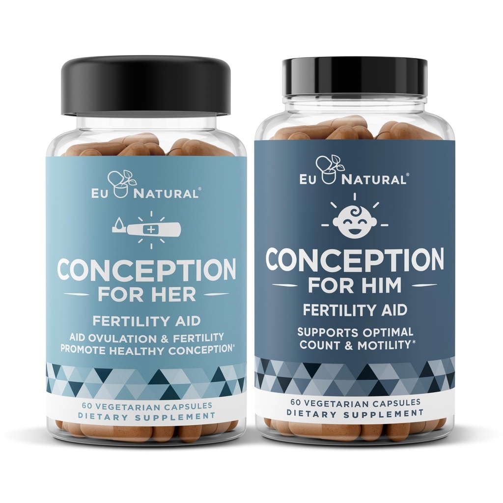 Fertilità di concezione per il suo e lui Bundle - Integratori di fertilità Combo per le donne e gli uomini – Vitamine prenatali – Promuovere l'equilibrio dell'ormone, Consistenza del ciclo, Ovulazione degli aiuti – 120 Conte
