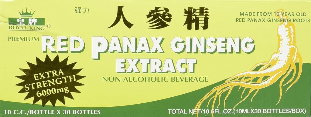 Estratto di Ginseng di Panax rosso di Royal King 6000mg, 0.33 Fl Oz (Pack of 30)