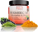 Reddy Naturals Aryana Turmeric 50 – Polvere organica di supplemento di curcuma con Muscadine Grape & Okra – Veloce-Dissolving, pianta-Based Formula per il benessere quotidiano – 30 Serve