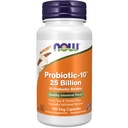 NOW Alimenti Integratori, Probiotic-10TM, 25 miliardi, con 10 Probiotici Strains, Latticini, Soia e Glutine Libero, Strain Verified, 100 Veg Capsule