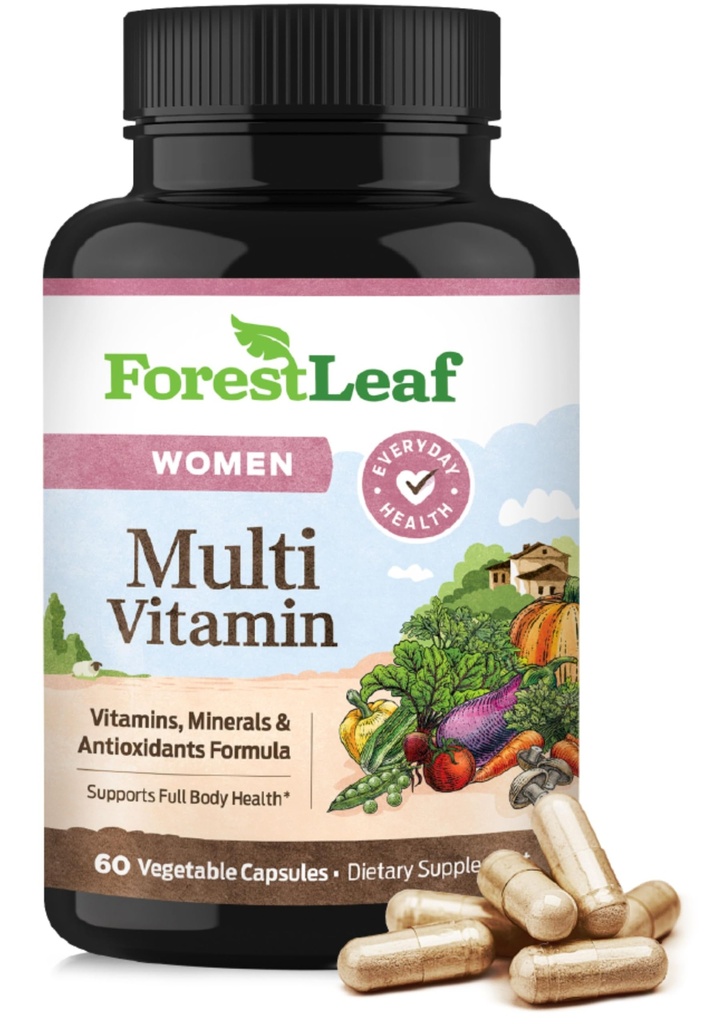 ForestLeaf Daily Vitamin Multivitamin per le donne, Multi-Vitamina per le donne - Womens Multivitamins & Multiminerals Supplement | Tutte le vitamine essenziali necessarie per la salute e l'energia | 60 Veg Caps