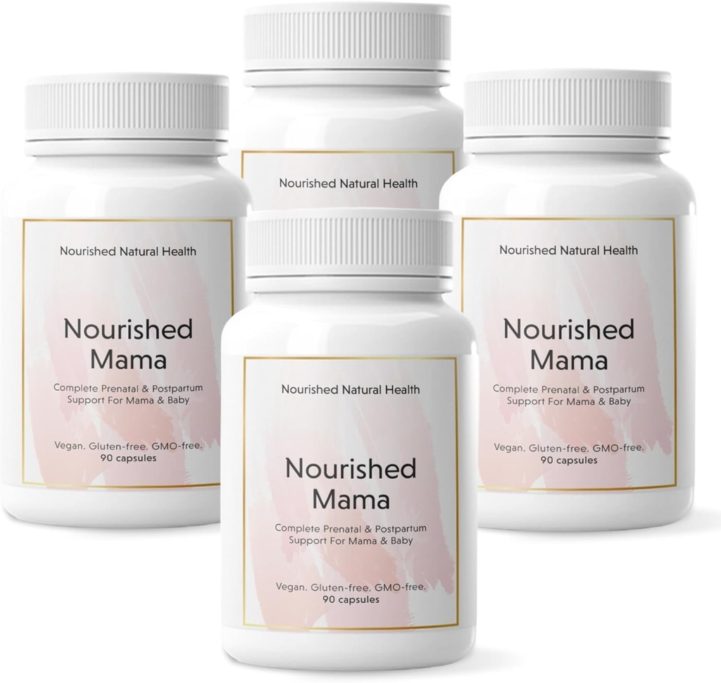 Nutrito Mama Prenatal Multi Vitamin - Vegan Multivitaminico per Preconcezione, Gravidanza, Postpartum e Supporto per l'allattamento - Iron-Free with Methylated Folate & High Dose Choline - 360 Capsule