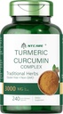 Curcumina currica con pepe nero 3000mg | Supporto congiunto | 240 capsule | Supplemento complesso currico | Non-GMO, senza glutine
