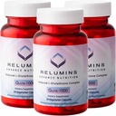 Relumins Advance Nutrition Gluta 1000 - Ridotto L-Glutathione, Alfa Lipoic Acid & Rose HIPS, Antiossidante Supporto per Skin &amp; Total Wellness, Made in USA - 30 Capsule x 3 Bottiglie (Fornitura 45-Day)