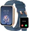 RUIMEN Smart Watches for Women Men (Answer/Make Calls) Compatibile con iPhone/Android Phones, 1,85" HD Screen Fitness Tracker frequenza cardiaca Monitor 100+ Sport Tracker Orologio impermeabile (blu)