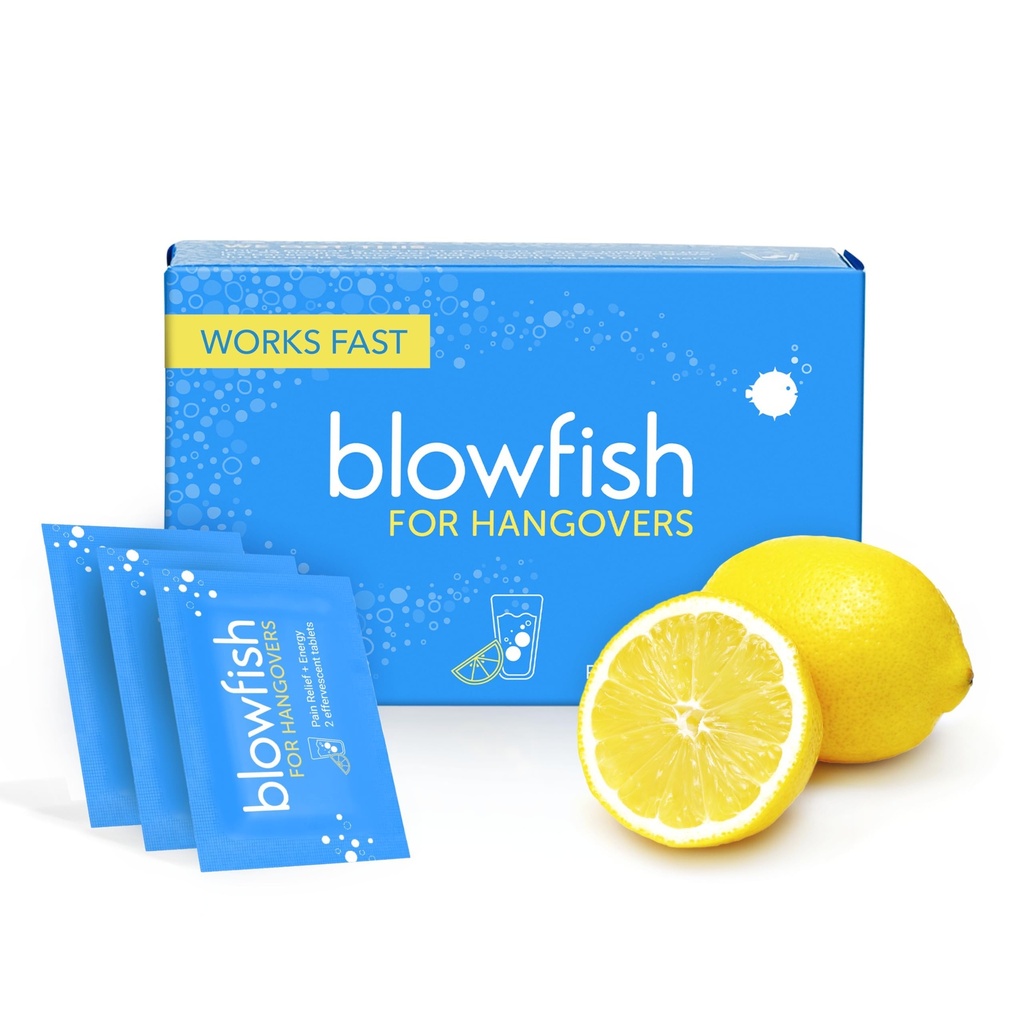 Pesce soffiato per Hangover - Rilievo di Hangover veloce in 15 minuti | Rilievo di mal di testa, energia e idratazione in una fase | Box singolo