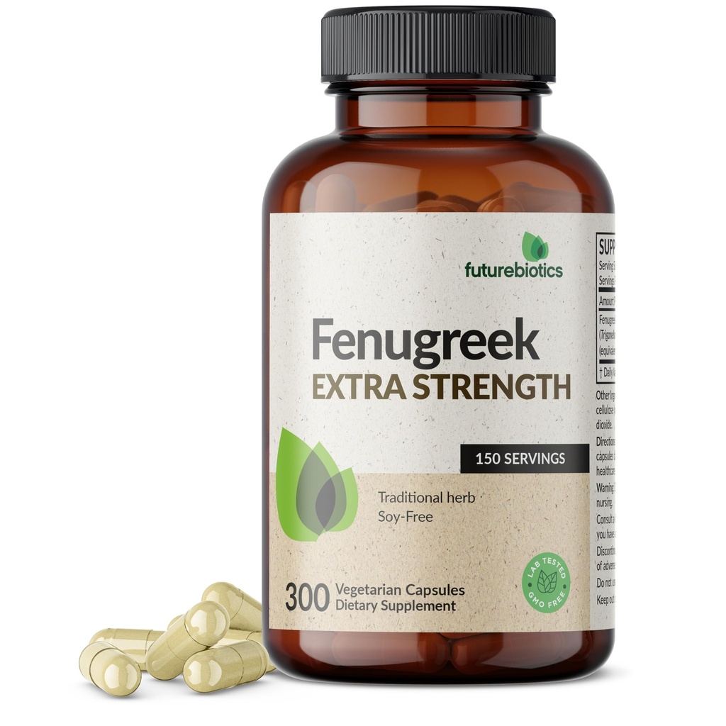 Futurebiotici Fenugreek Extra Forza Supporti In generale Buona Salute &amp; Benessere, Non OGM, 300 capsule vegetariane