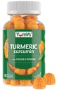Gummie curcumina curcuma – Extra Forza 2000mg 8:1 Estrarre gommie di supplemento di curcuma con pepe nero & Ginger – Vegan non OGM Joint Support Chewables – Peach Flavor, 60 Conte