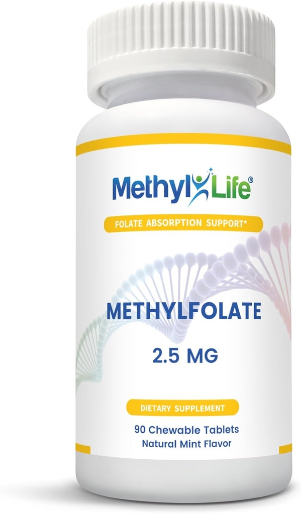 L-metilfolato 2.5 - L-5-MTHF come Magnafolate-C (2.500 mcg per compressa) - [90 compresse masticabili]