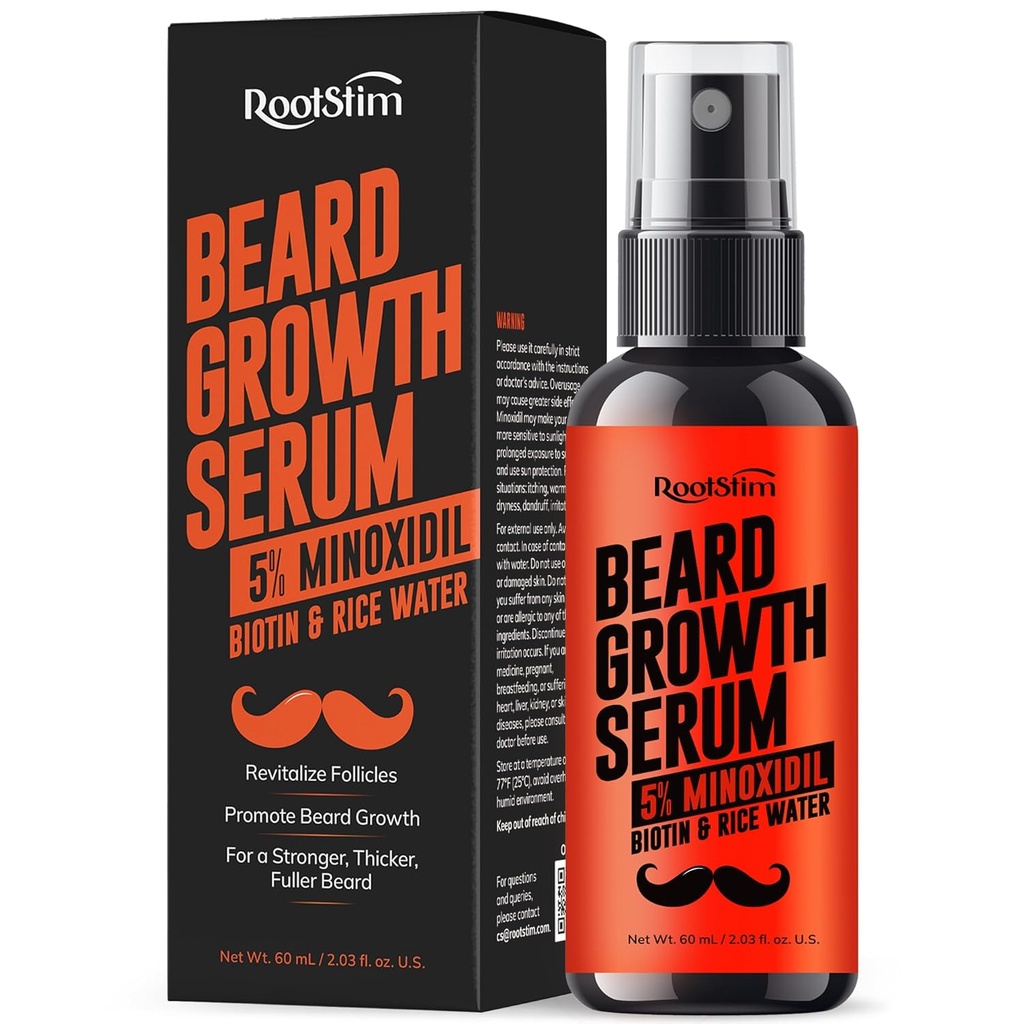 Siero di crescita del cuscinetto per gli uomini: Spray di ricrescita dei capelli con biotina e acqua di riso - Olio di orso ad alta resistenza