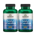 Swanson Acetyl-L-Carnitina - Integratore di aminoacidi Promuovere la salute cognitiva e il supporto muscolare - Formula naturale Maggio Promuovere la salute del sistema nervoso - (100 capsule vegetali) (2 Pack)