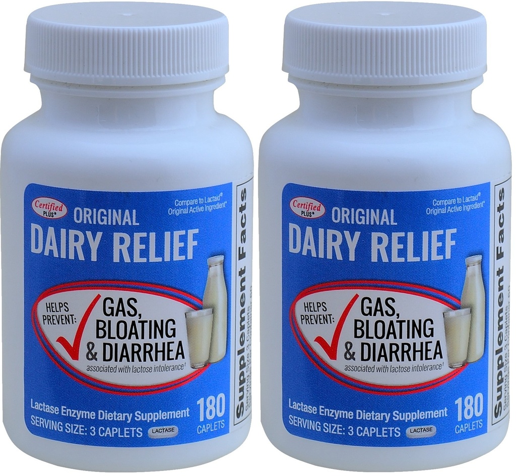 Lactase Enzyme 360 Caplets Generico Lactaid Original Strength