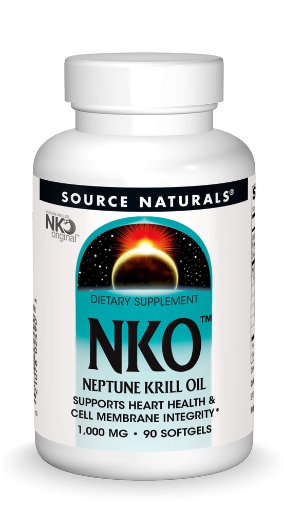 Fonte Naturals NKO Neptune Krill Oil, Supporta la salute del cuore e la membrana cellulare Integrity*, 1000 mg - 90 Softgels
