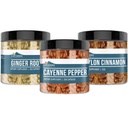 Elementi terrestri Cayenne Pepper, Ceylon Cinnamon & Ginger Root Bundle (200 capsule ciascuna), Pure & Undiluted, No Additivi