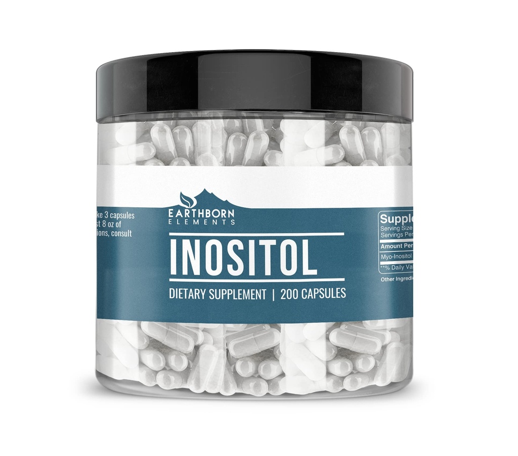 Elementi terrestri Inositolo 200 Capsule, Pure & Undiluted, Senza Additivi