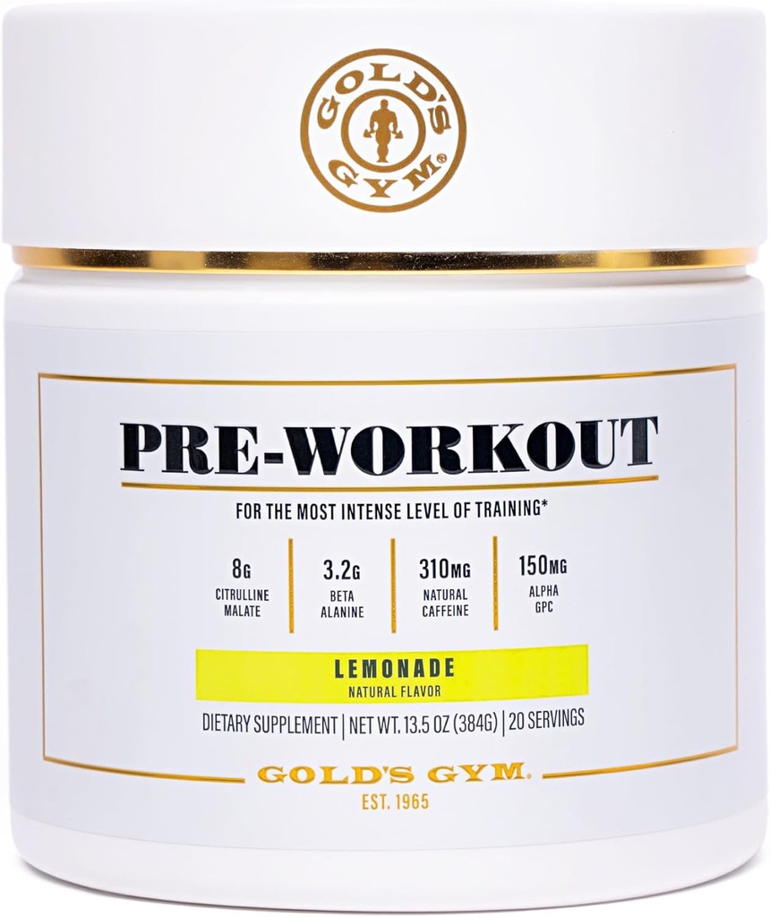 Polvere pre-allenamento della Nutrition dell'oro | Soy-Free, Keto, Pre-allenamento vegano con caffeina naturale del chicco di caffè verde, L-Citrulline, Beta-Alanina e Antiossidanti, 20 Serve (Lemonade)
