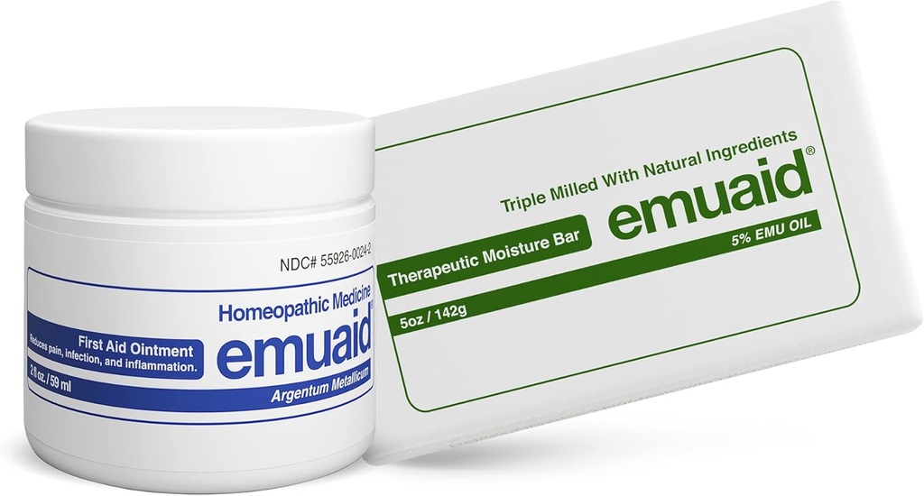 emuaid Eczema Repair Kit Regolare resistenza 2oz con bar di umidità terapeutica è anche adatto per Lichen Planus, Sore di letto, Ringworm e taccole